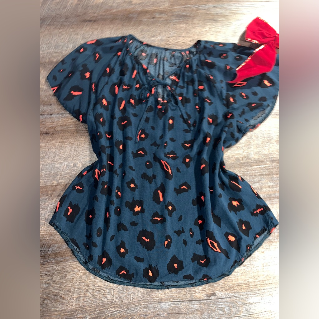 Shein Leopard Print Rayon Top